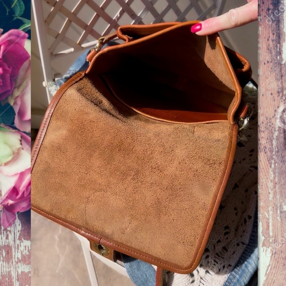 VINTAGE COACH BRITISH TAN LEATHER TURNLOCK STATION BAG 5130 - Picture 10 of 17